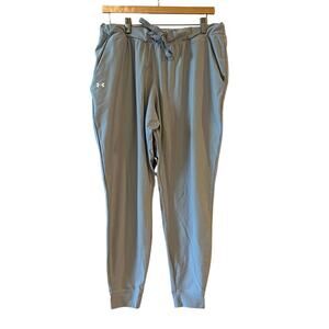 Under Armour Women's Jogger Pants Light Gray Drawstring Large